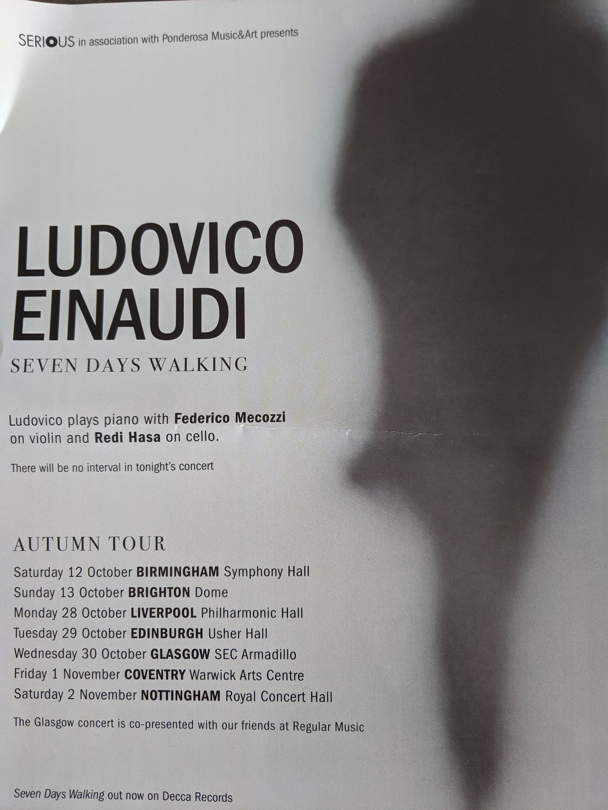 Rick Tiverick Reviews: Ludovico Einaudi @ Warwick Arts Centre 1st November 2019
